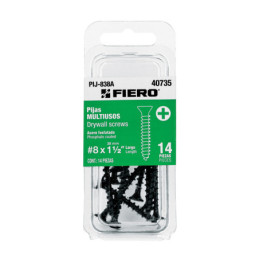 PIJ-838A Blíster con 14 pijas multiusos, #8 x 1-1/2', FIERO