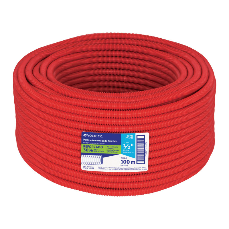 PF-1/2R Metro de poliducto 1/2' corrugado flex. reforz. s/guía, 100m PF-1/2R Metro de poliducto 1/2' corrugado flex. reforz. s/guía, 100m