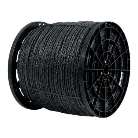 CUE-06NK Kilo de cuerda negra de polipropileno 6 mm, carrete 20kg