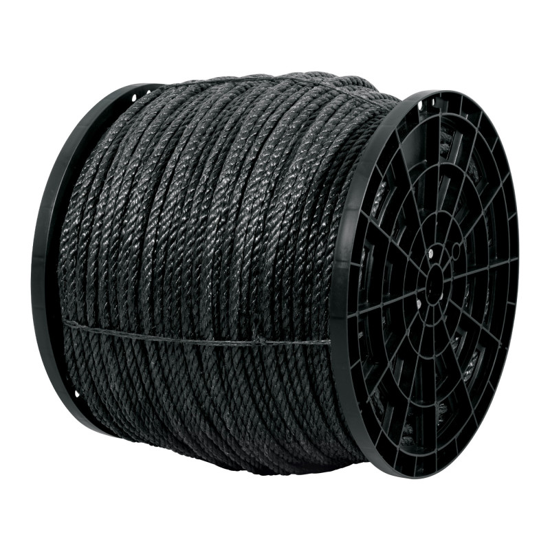 CUE-11NK Kilo de cuerda negra de polipropileno 11 mm, carrete 20kg CUE-11NK Kilo de cuerda negra de polipropileno 11 mm, carrete 20kg