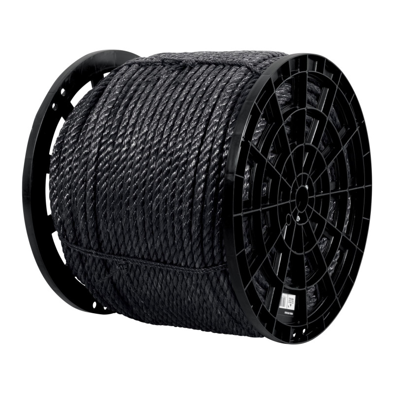 CUE-16NK Kilo de cuerda negra de polipropileno 16 mm, carrete 30kg CUE-16NK Kilo de cuerda negra de polipropileno 16 mm, carrete 30kg