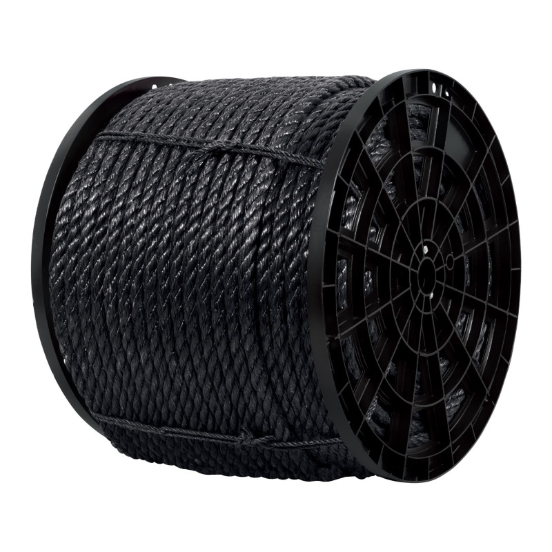 CUE-19NK Kilo de cuerda negra de polipropileno 19 mm, carrete 30kg