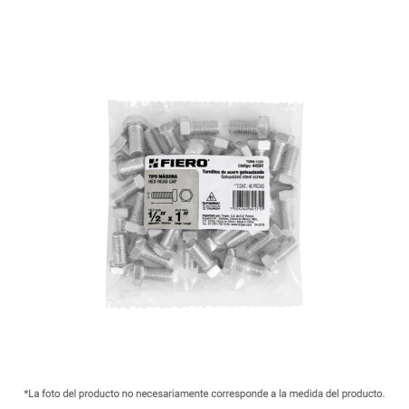 TORM-1/2X7 Bolsa con 8 tornillos 1/2' x 7' tipo máquina, FIERO