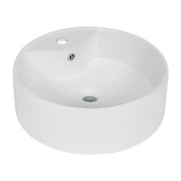 MUBA-11B Lavabo de porcelana de sobreponer redondo, blanco, FOSET