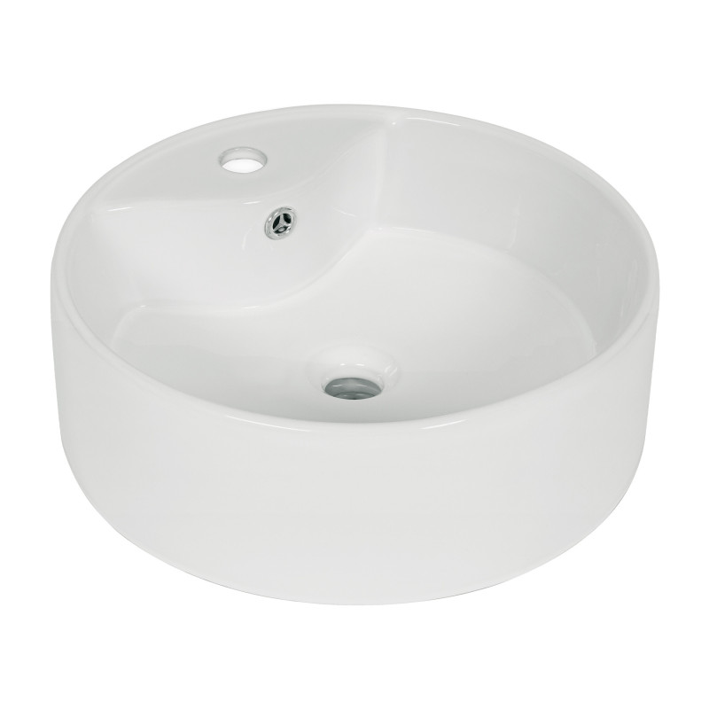 MUBA-11B Lavabo de porcelana de sobreponer redondo, blanco, FOSET MUBA-11B Lavabo de porcelana de sobreponer redondo, blanco, FOSET