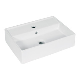 MUBA-12B Lavabo de porcelana de sobreponer rectangular, blanco, FOSET