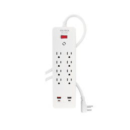 MUL-818U Multicontacto 8 entradas, 2 USB A + 2 USB C, blanco, VOLTECK