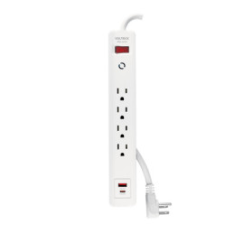 MUL-411U Multicontacto 4 entradas, 1 USB A + 1 USB C, blanco, VOLTECK