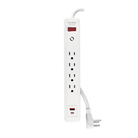 MUL-411U Multicontacto 4 entradas, 1 USB A + 1 USB C, blanco, VOLTECK