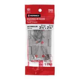 BR-350B Bolsa con 2 bisagras rectangulares 3-1/2', acero pulido