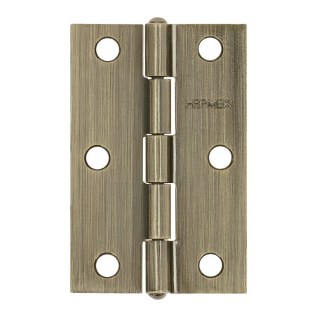 BR-252 Bisagra rectangular 2-1/2' latón antiguo, HERMEX