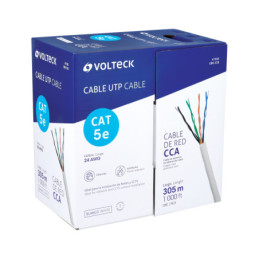 CBR-53B Metro de cable UTP CAT5E, Bobina de 305m, blanco, VOLTECK