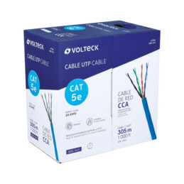 CBR-53A Metro de cable UTP CAT5E, Bobina de 305m, azul, VOLTECK