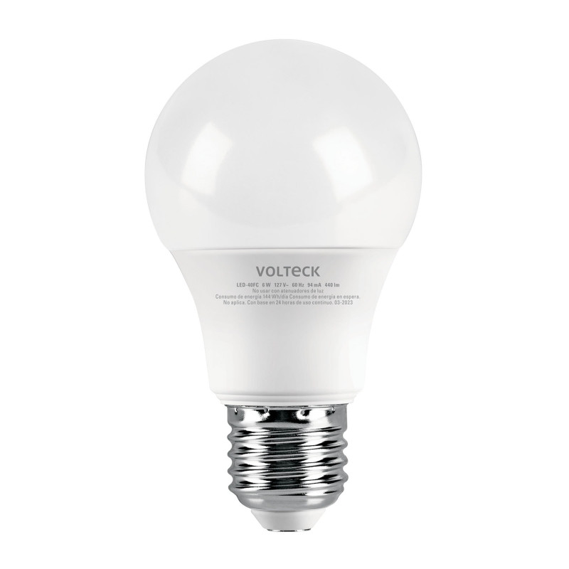 LED-40FC Lámpara LED tipo bulbo A19 6 W luz de día, caja, Volteck LED-40FC Lámpara LED tipo bulbo A19 6 W luz de día, caja, Volteck