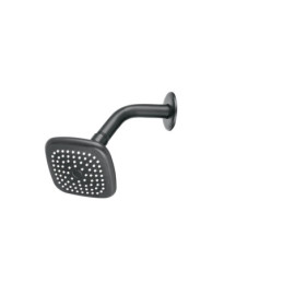 R-401M Regadera cuadrada 3-3/4' brazo y chapetón, negro, BASIC