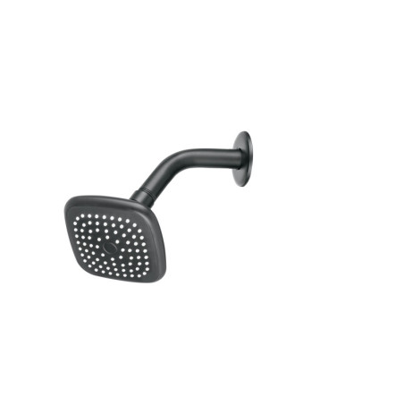 R-401M Regadera cuadrada 3-3/4' brazo y chapetón, negro, BASIC
