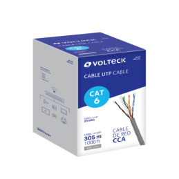CBR-63G Metro de cable UTP CAT6, Bobina de 305m, gris, VOLTECK