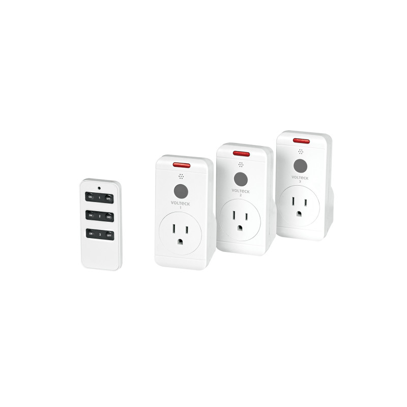 JCOR-3 Juego de 3 Contactos con control remoto, Volteck JCOR-3 Juego de 3 Contactos con control remoto, Volteck