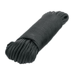 PIO-430NN Piola de nylon paracord de 4mm x 30m negro, madeja, FIERO