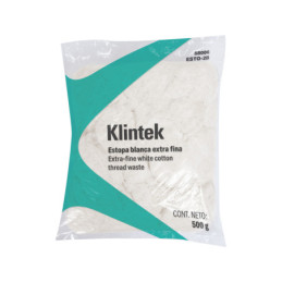 ESTO-2B Bolsa de 1/2 kg de estopa extra fina, color blanco, KLINTEK