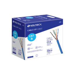 CBR-63A Metro de cable UTP CAT6, Bobina de 305m, azul, VOLTECK