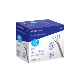 CBR-53G Metro de cable UTP CAT5E, Bobina de 305m, gris, VOLTECK