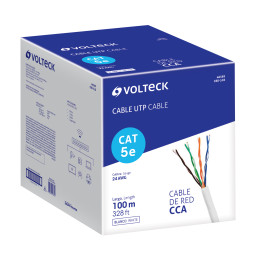 CBR-51B Metro de cable UTP CAT5E, Bobina de 100m, blanco, VOLTECK