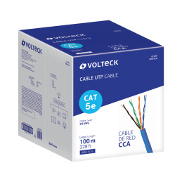CBR-51A Metro de cable UTP CAT5E, Bobina de 100m, azul, VOLTECK