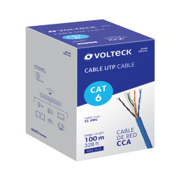 CBR-61A Metro de cable UTP CAT6, Bobina de 100m, azul, VOLTECK