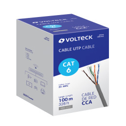 CBR-61G Metro de cable UTP CAT6, Bobina de 100m, gris, VOLTECK