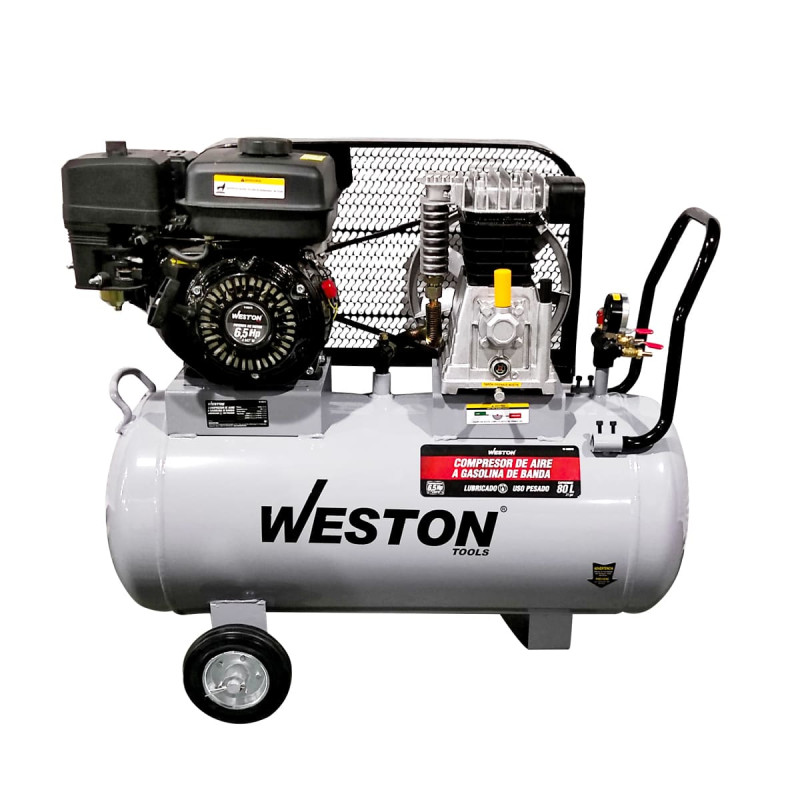 COMPRESOR DE AIRE A GASOLINA USO PESADO 6.5HP 80L COMPRESOR DE AIRE A GASOLINA USO PESADO 6.5HP 80L