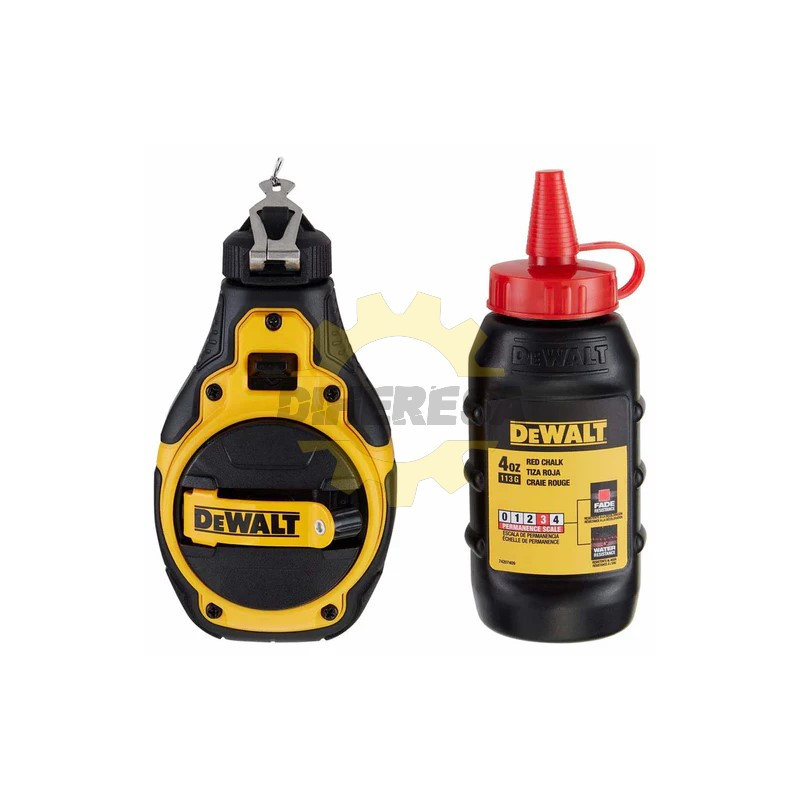 DEWALT DWHT48333RC Kit de tiralíneas de tiza bimaterial (rojo)