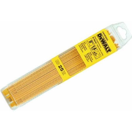 DW4809B25 Hojas para sierra recíproca DEWALT, respaldo recto, 8 pulgadas, 14 dientes por pulgada, paquete de 25 unidades