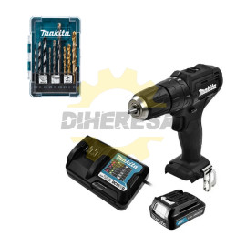 Rotomartillo Atornillador 12V Makita y Kit de 9 Pzas. de Brocas