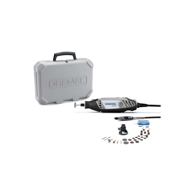 F0133000PP Dremel 3000 Mototool Con 2 Aditamentos y 30 Accesorios + Maletín