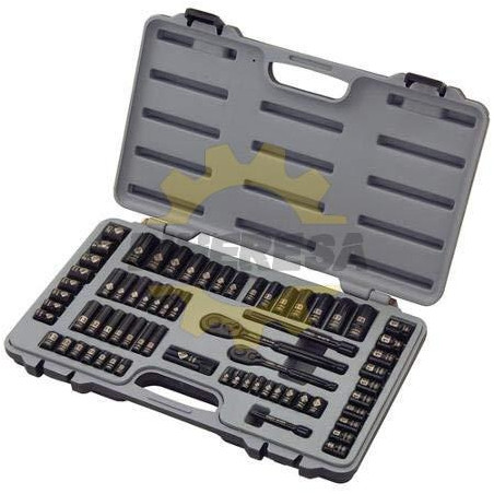 92-824 069PC 14/38DR BLACK CHROME SOCKET SET