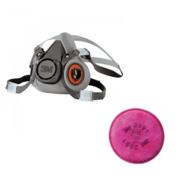 Combo Respirador de Media Cara - Mediano y Filtro para Partículas 3M™ P100