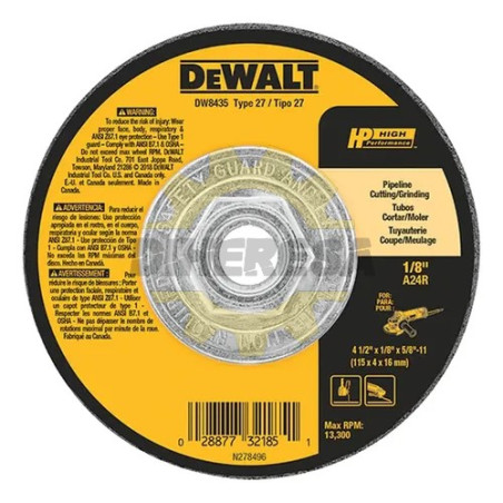 DEWALT DW8435 Z DISCO DE CORTE 4-1/2" X 1/8" X 5/8" - 11