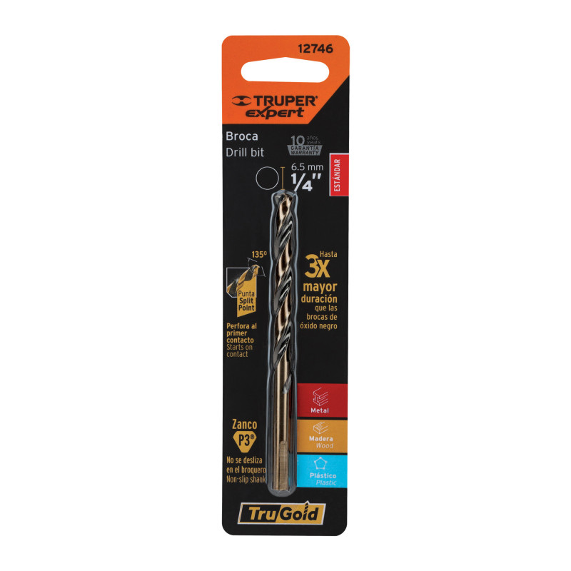 BAV-1-4-B Broca de alta velocidad 1/4' en blister TRUPER | DIHERESA