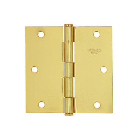 BC-351PP Bisagra cuadrada, latonada, cabeza plana, 3.5', Hermex Basic TRUPER | DIHERESA
