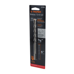 BCT-3-8X6-B Broca para concreto, 3/8 x 6' en blister TRUPER | DIHERESA