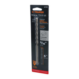 BCT-5-16X6-B Broca para concreto, 5/16 x 6' en blister TRUPER | DIHERESA