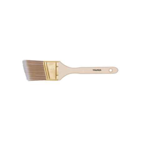 BRT-2-1-2AS Brocha cerdas sintéticas, mango madera,corte angular, 2-1/2' TRUPER | DIHERESA