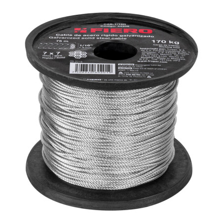 CAB-1-16R Cable rígido de acero 1/16', 75 m TRUPER | DIHERESA