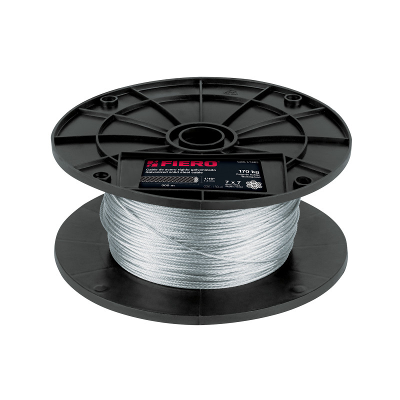 CAB-1-16R3 Cable rígido de acero 1/16', 300 m TRUPER | DIHERESA