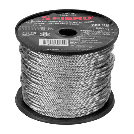 CAB-1-8F Cable flexible de acero 1/8', 75 m TRUPER | DIHERESA