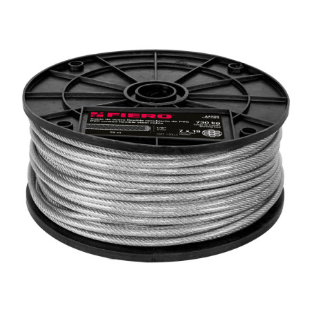 CAB-1-8FX Cable flexible de acero 1/8', recubierto PVC 75 m TRUPER | DIHERESA