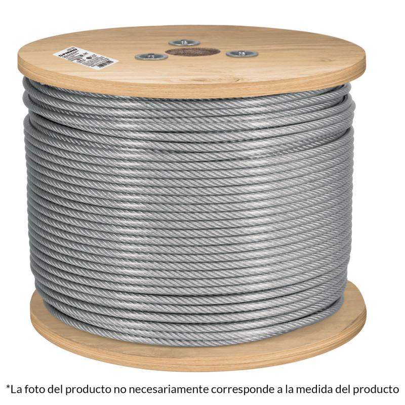 CAB-1-8FX3 Cable flexible de acero 1/8', recubierto PVC 300 m TRUPER | DIHERESA