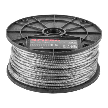 CAB-1-8RX Cable rígido de acero 1/8', recubierto PVC 75 m TRUPER | DIHERESA