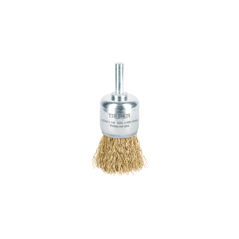 COM-1-1-8 Carda de copa, alambre grueso, 1-1/8' para taladro TRUPER | DIHERESA